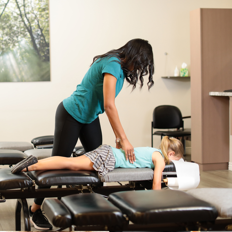 Professional adjustment for back pain.