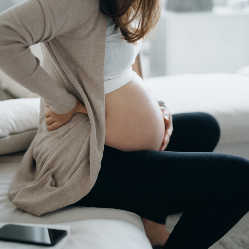 pregnant woman on the sofa